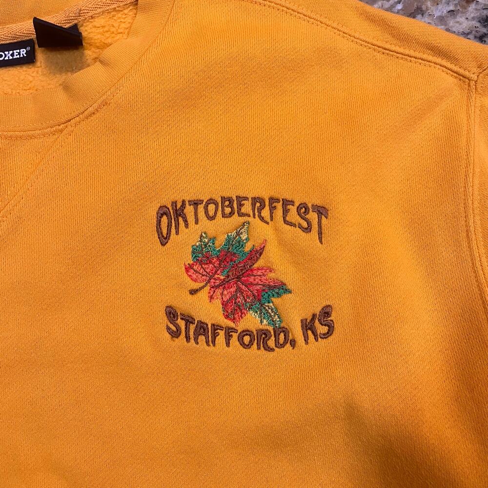 Joe Boxer Men Large Orange Oktoberfest Stanford Kansas Sweatshirt‎ Long Sleeve